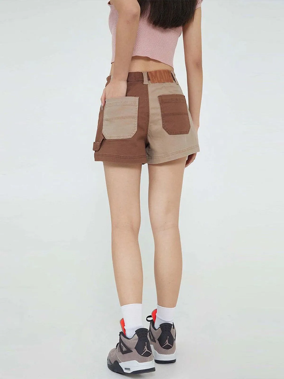 AlanBalen® - Color Patchwork Slim Fit Denim Shorts