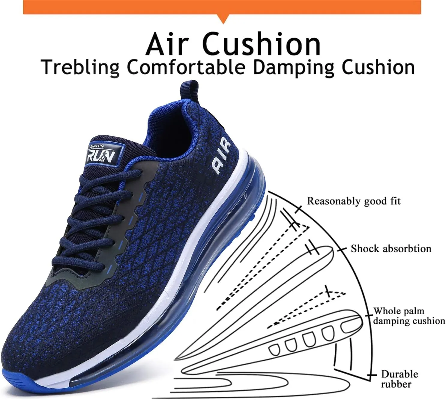 Azooken Men's Walking Shoes Jogging Tennis Footwear Fitness Road Running Fashion Sneakers