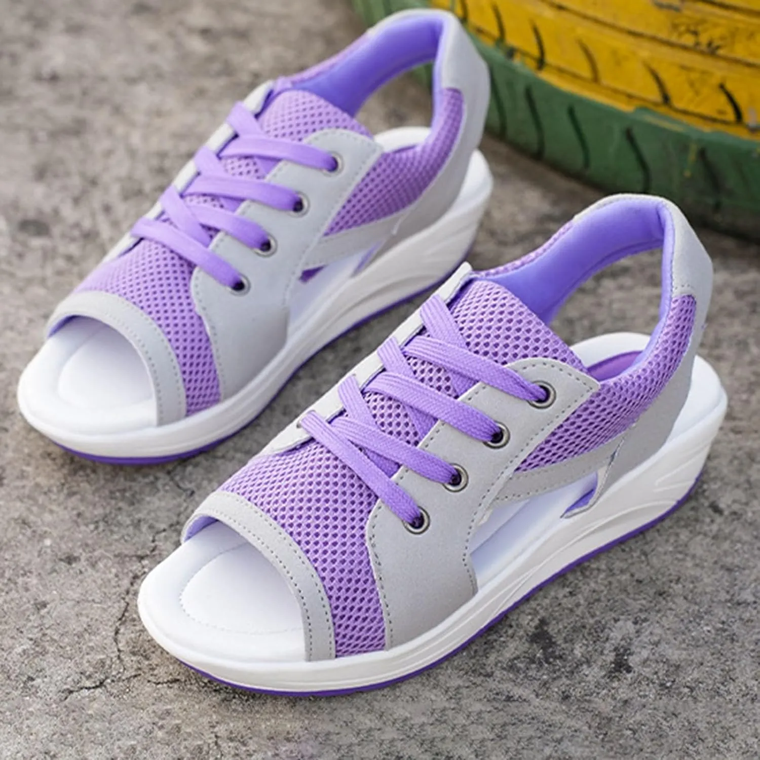 Black Open Toe Sandals for Women Mesh Comfy Orthopedic Sneakers Hollow Out Wide Width Sandal Running Sports Shoes