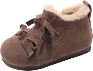 Boys Girls Faux Fr Lined Suede House Slippers Cozy Soft Memory Foam Breathable Indoor Outdoor Warm Tall Boots Girls