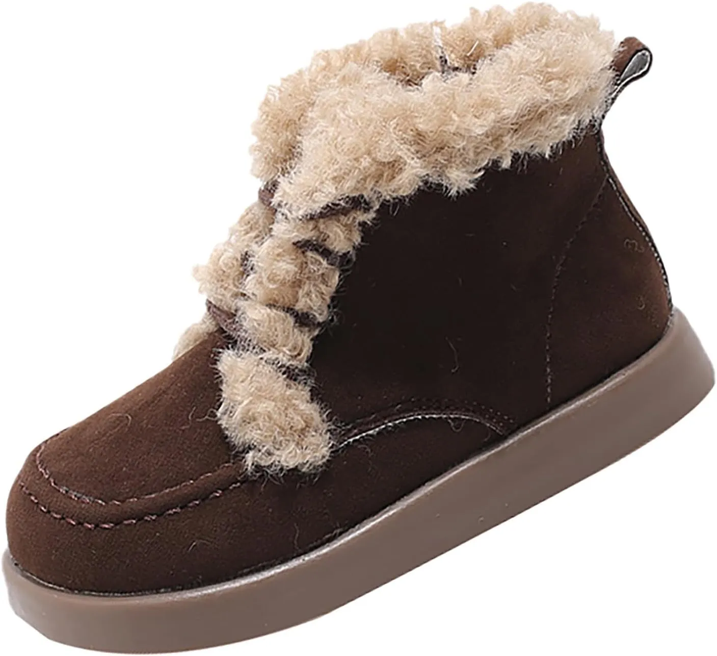 Infant Unisex Warm Plush Lined Soft Boots Baby Winter Ankle Non-Slip Rubber Texture Sole Toddler Winter Snow Shoes