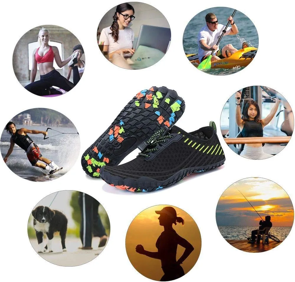 MAYZERO Water Shoes Men Women Swim Surf Shoes Beach Pool Shoes Wide Toe Hiking Aqua Shoes Winter House Slippers