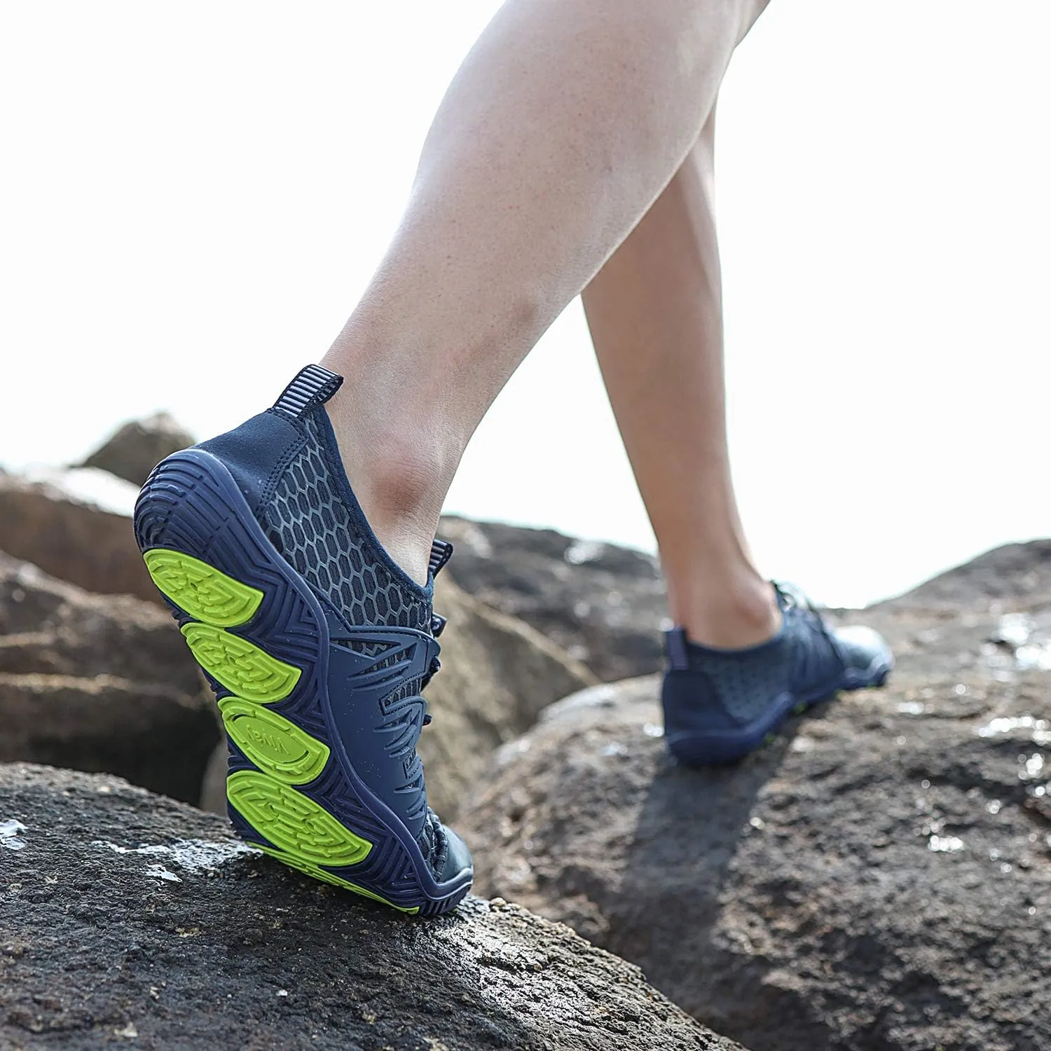MAYZERO Water Shoes Men Women Swim Surf Shoes Beach Pool Shoes Wide Toe Hiking Aqua Shoes Winter House Slippers