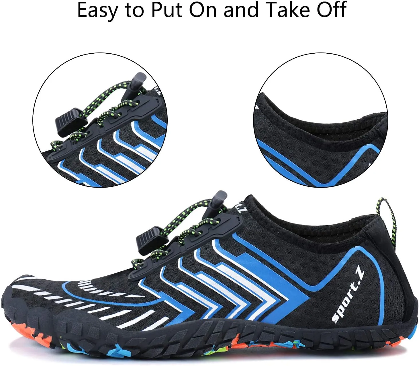 MAYZERO Water Shoes Men Women Swim Surf Shoes Beach Pool Shoes Wide Toe Hiking Aqua Shoes Winter House Slippers