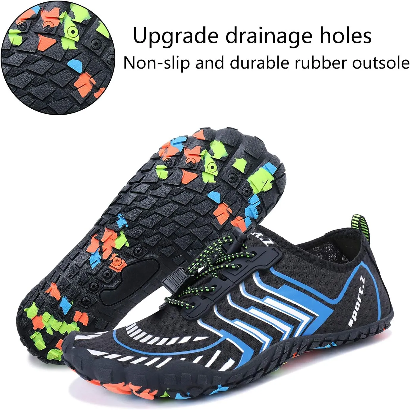 MAYZERO Water Shoes Men Women Swim Surf Shoes Beach Pool Shoes Wide Toe Hiking Aqua Shoes Winter House Slippers