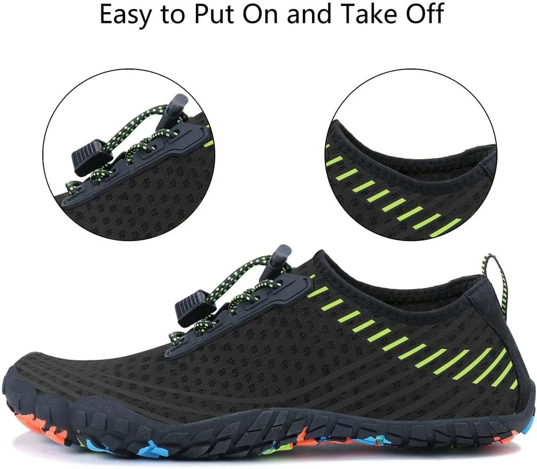 MAYZERO Water Shoes Men Women Swim Surf Shoes Beach Pool Shoes Wide Toe Hiking Aqua Shoes Winter House Slippers
