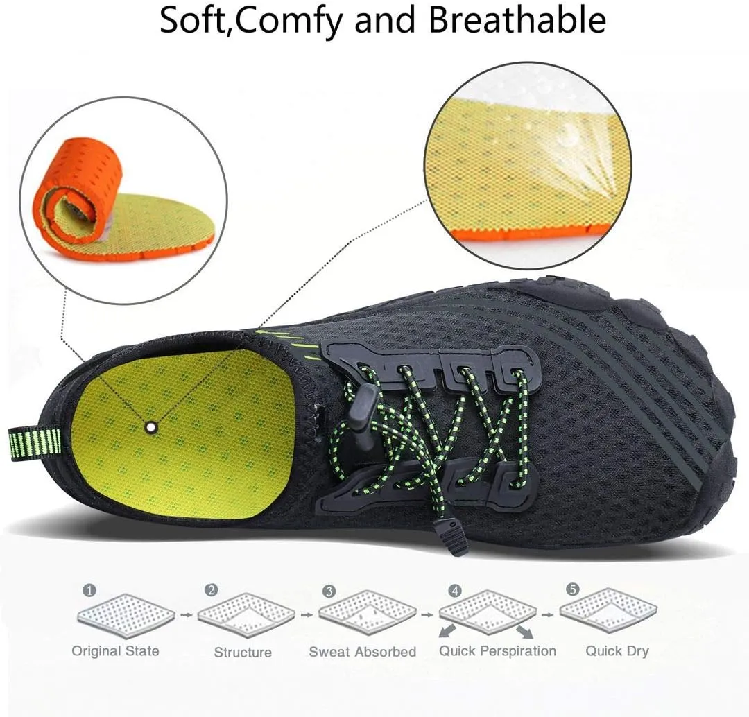 MAYZERO Water Shoes Men Women Swim Surf Shoes Beach Pool Shoes Wide Toe Hiking Aqua Shoes Winter House Slippers