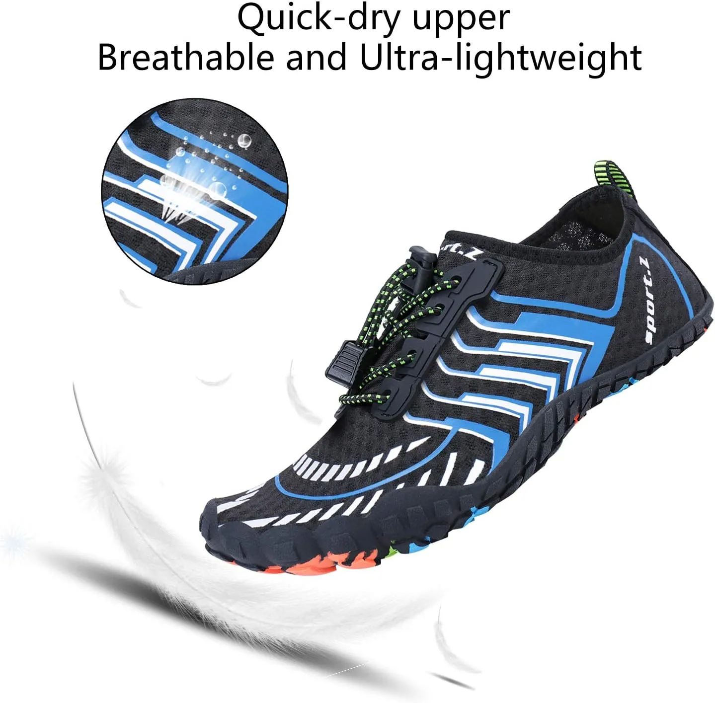 MAYZERO Water Shoes Men Women Swim Surf Shoes Beach Pool Shoes Wide Toe Hiking Aqua Shoes Winter House Slippers