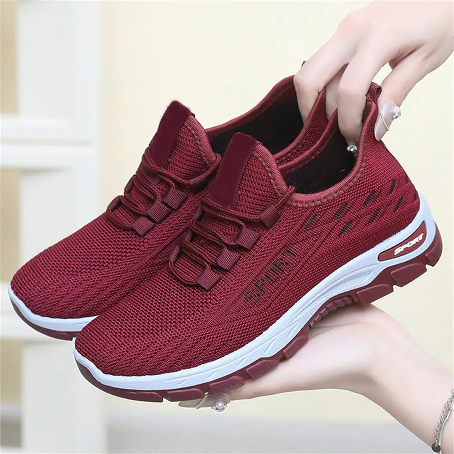 Ortho Shoes for Women Men Knitted Mesh Breathable Orthopedic Sneaker,Non Slip&Arch Support Soft-Soled Tennis Athletic Hiking Shoe,Lightweight Plantar Fasciitis Neuropathy Sneakers with Wide Toe Box