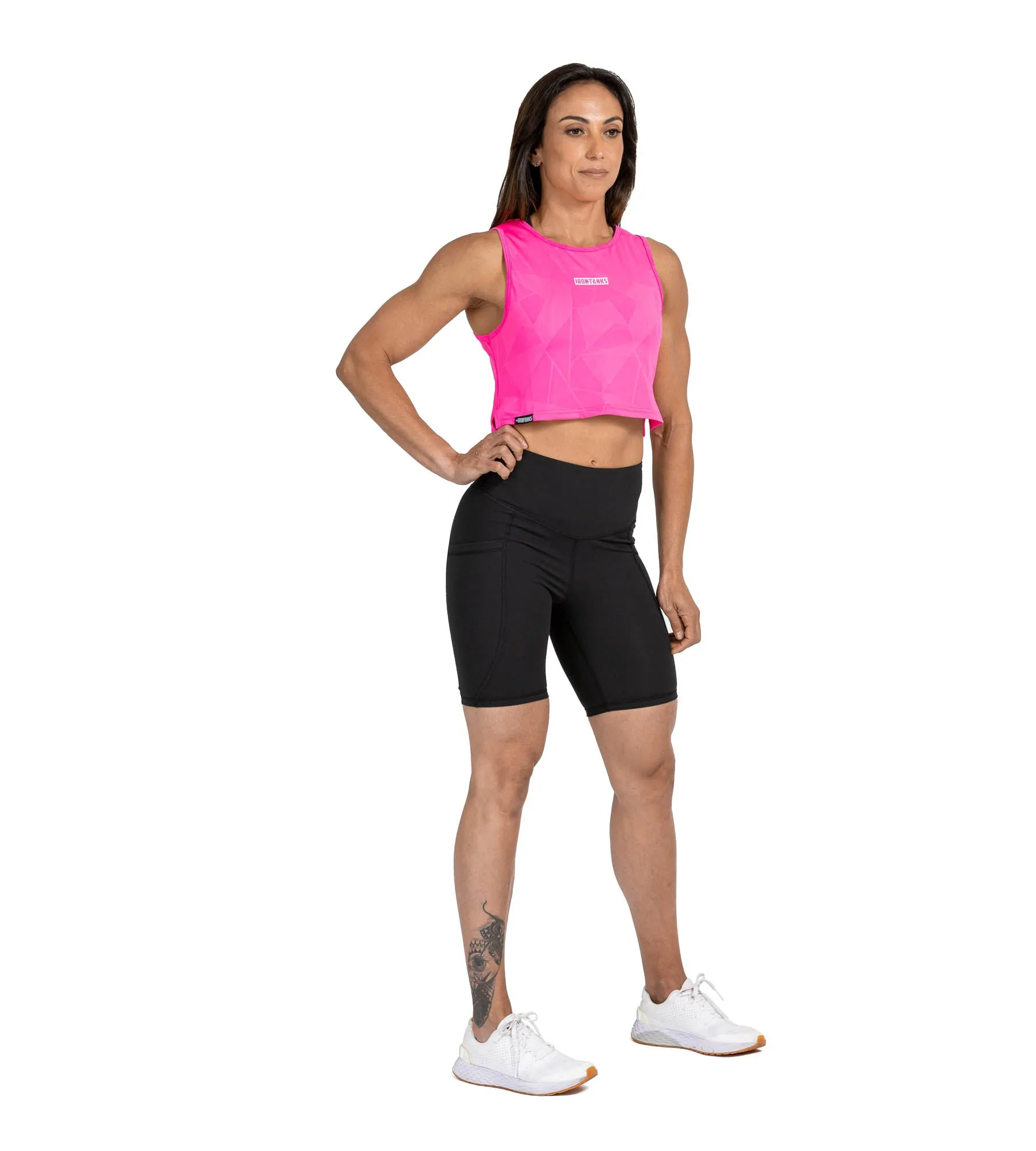Sabre Crop Tank - Hot Pink