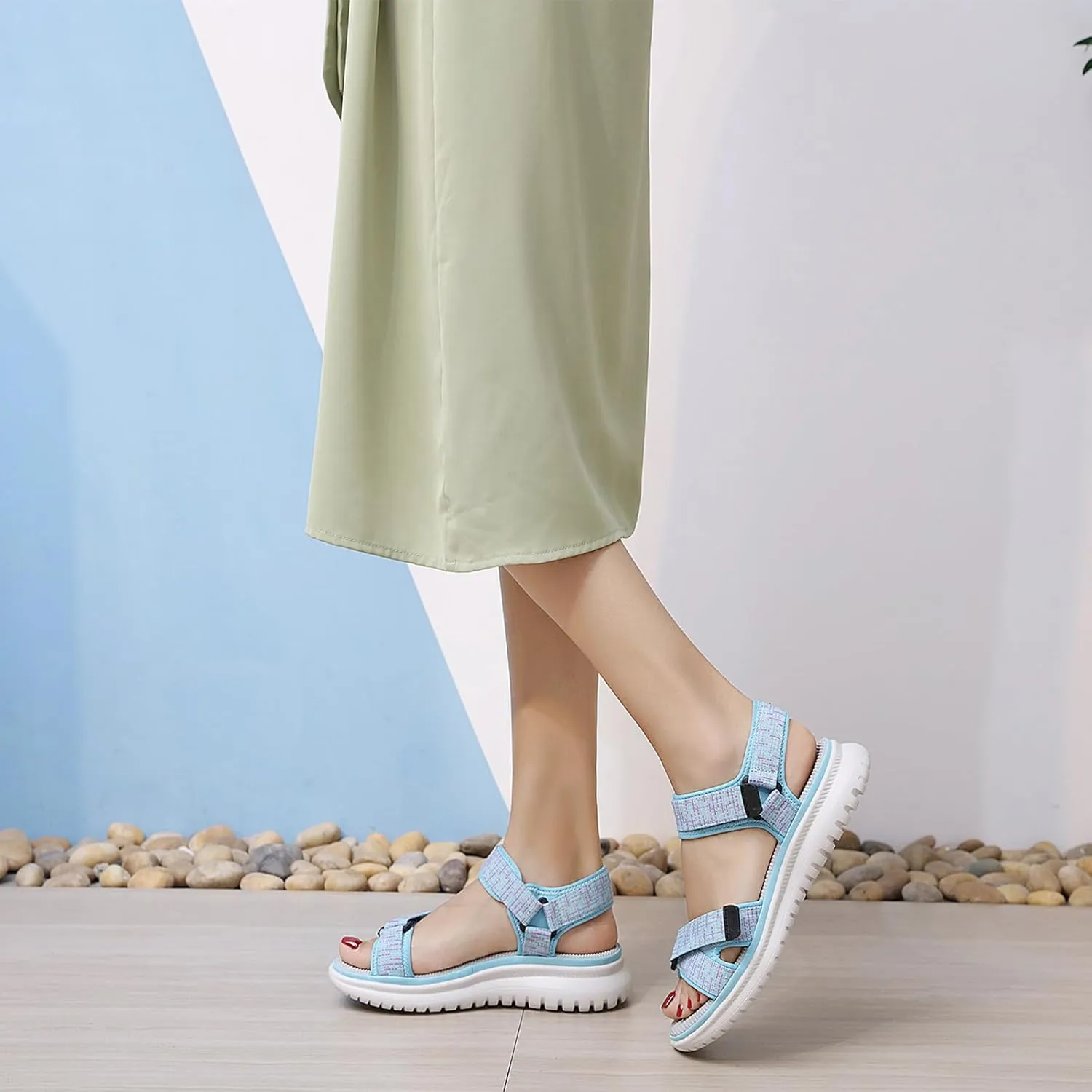 Semshedy Women Sports Sandals with Ankle Strap Walking Sandals Ladies Hiking Sandals for Summer Beach Athletic Sandals