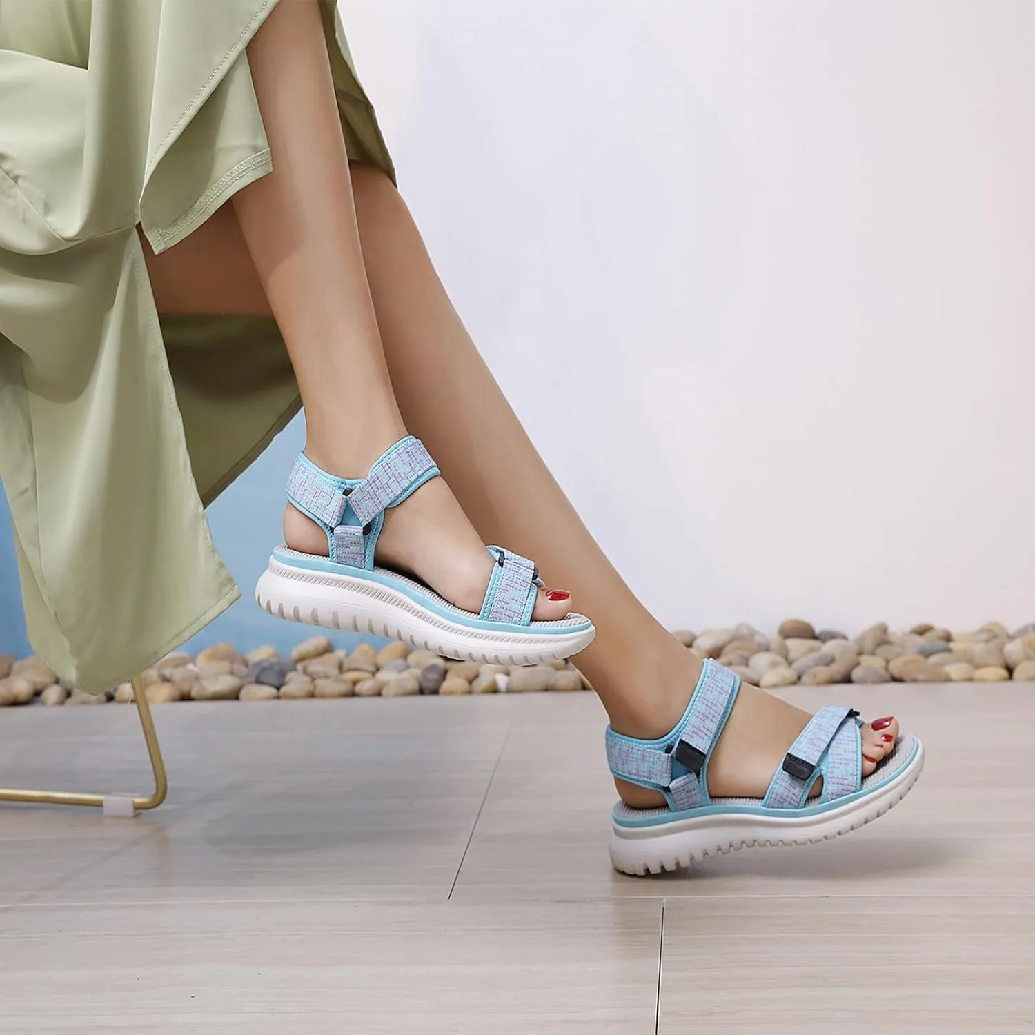 Semshedy Women Sports Sandals with Ankle Strap Walking Sandals Ladies Hiking Sandals for Summer Beach Athletic Sandals