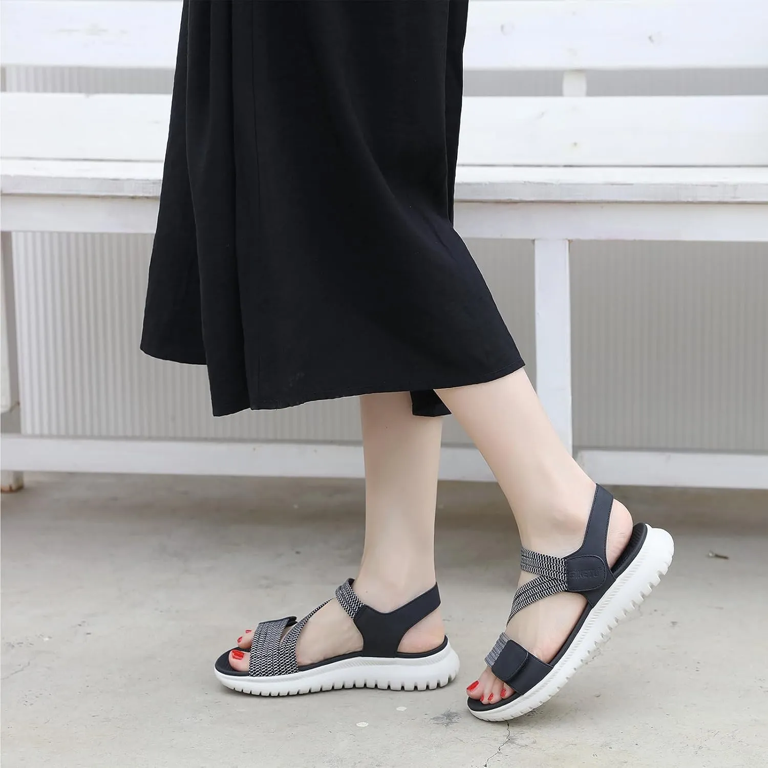 Semshedy Women Sports Sandals with Ankle Strap Walking Sandals Ladies Hiking Sandals for Summer Beach Athletic Sandals