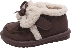 Toddlers Boots Girls Autumn Winter Cotton Shoes Plus Velvet Warm Versatile Short Boots Girls Baby Walking Shoes
